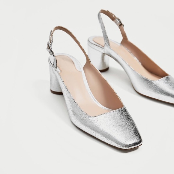zara silver pumps